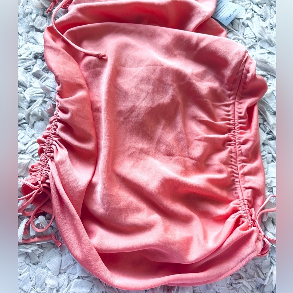 NWT Kenedik cowl neck ruched peach dress sz medium - Picture 6 of 8